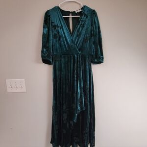 Calvin Klein Velvet Burnout Hi-low Dress Women's Size 4 Vampy Whimsigoth Event